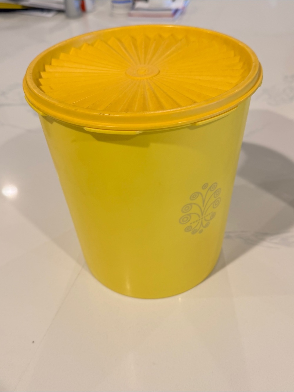 Tupperware Yellow and Orange Round Food Storage Container large